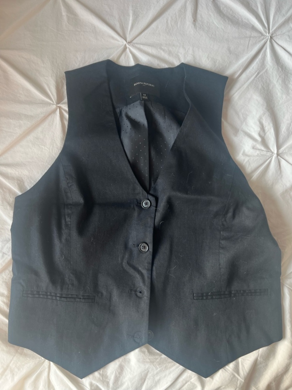 Banana Republic Black Lined Women's Vest